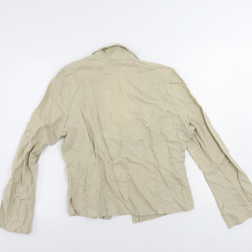 Mexx Womens Beige Linen Basic Blouse Size 16 Collared