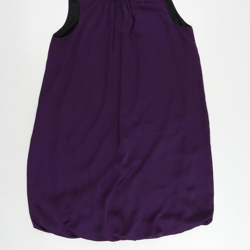 Zara Womens Purple Polyester Shift Size M Halter Button - Bubble Hem