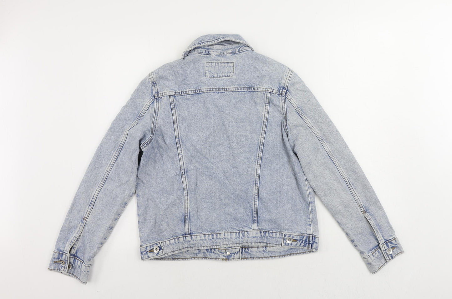 Marks and Spencer Womens Blue Jacket Size 10 Button - Distressed