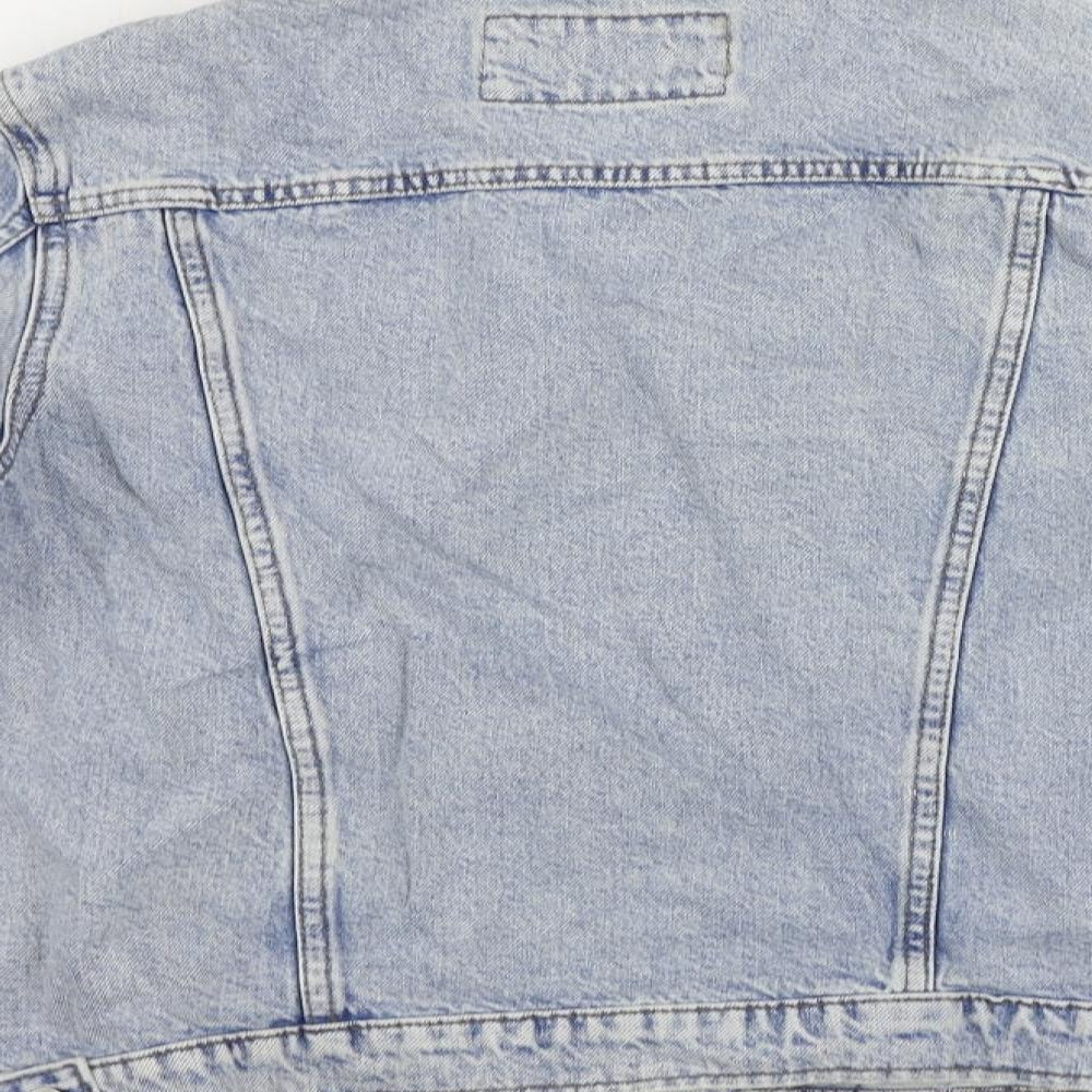Marks and Spencer Womens Blue Jacket Size 10 Button - Distressed