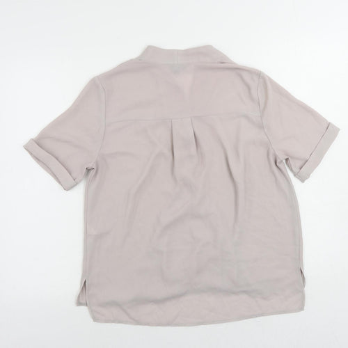 Topshop Womens Pink Polyester Basic Blouse Size 10 V-Neck