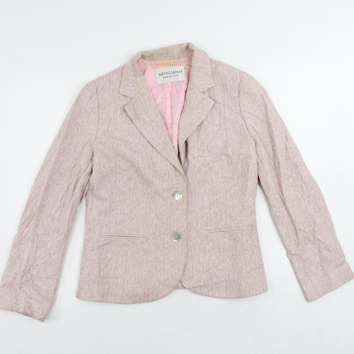 Artigiano Womens Pink Jacket Blazer Size 12 Button