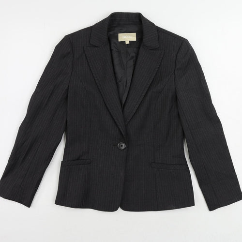 G2000 Womens Grey Striped Jacket Blazer Size XS Button