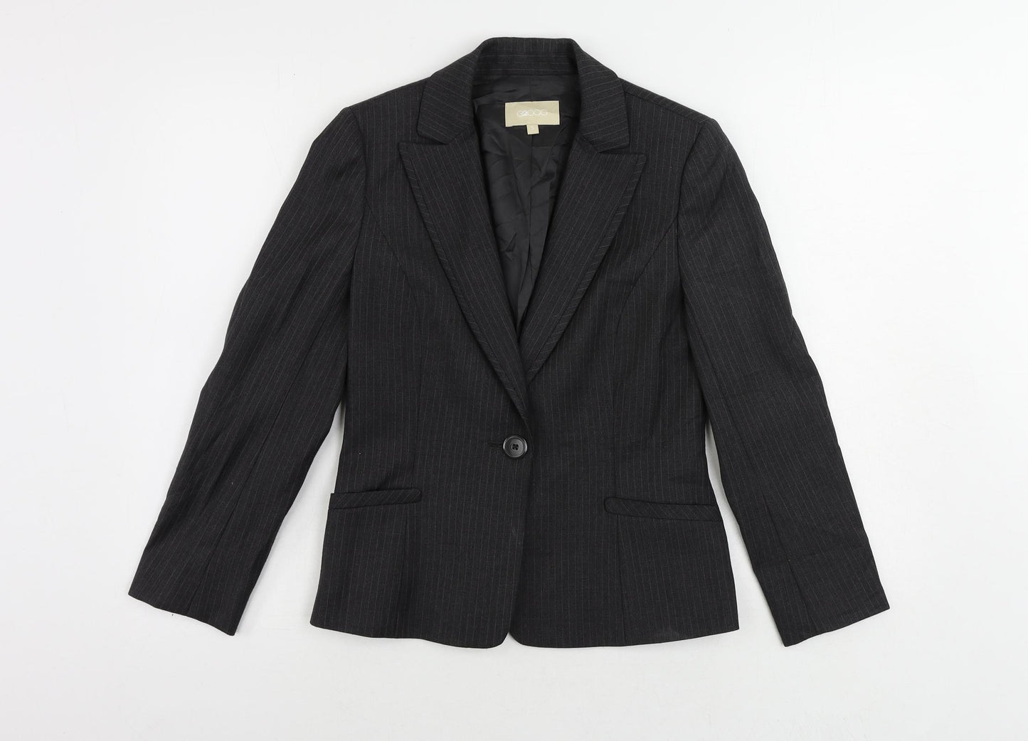 G2000 Womens Grey Striped Jacket Blazer Size XS Button