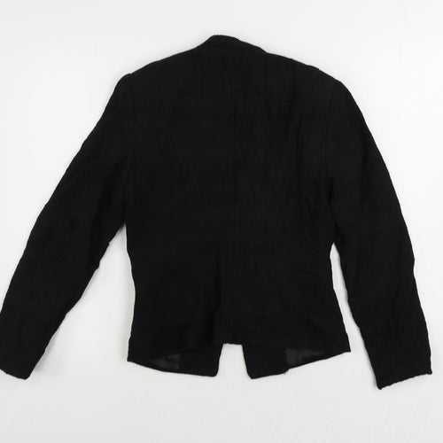 H&M Womens Black Jacket Blazer Size 8 Hook & Eye