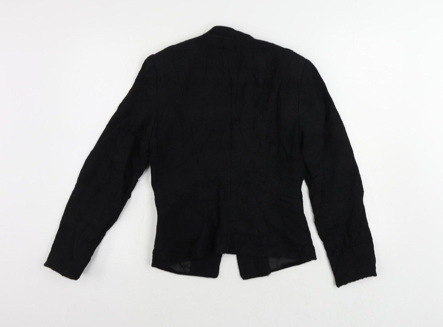 H&M Womens Black Jacket Blazer Size 8 Hook & Eye
