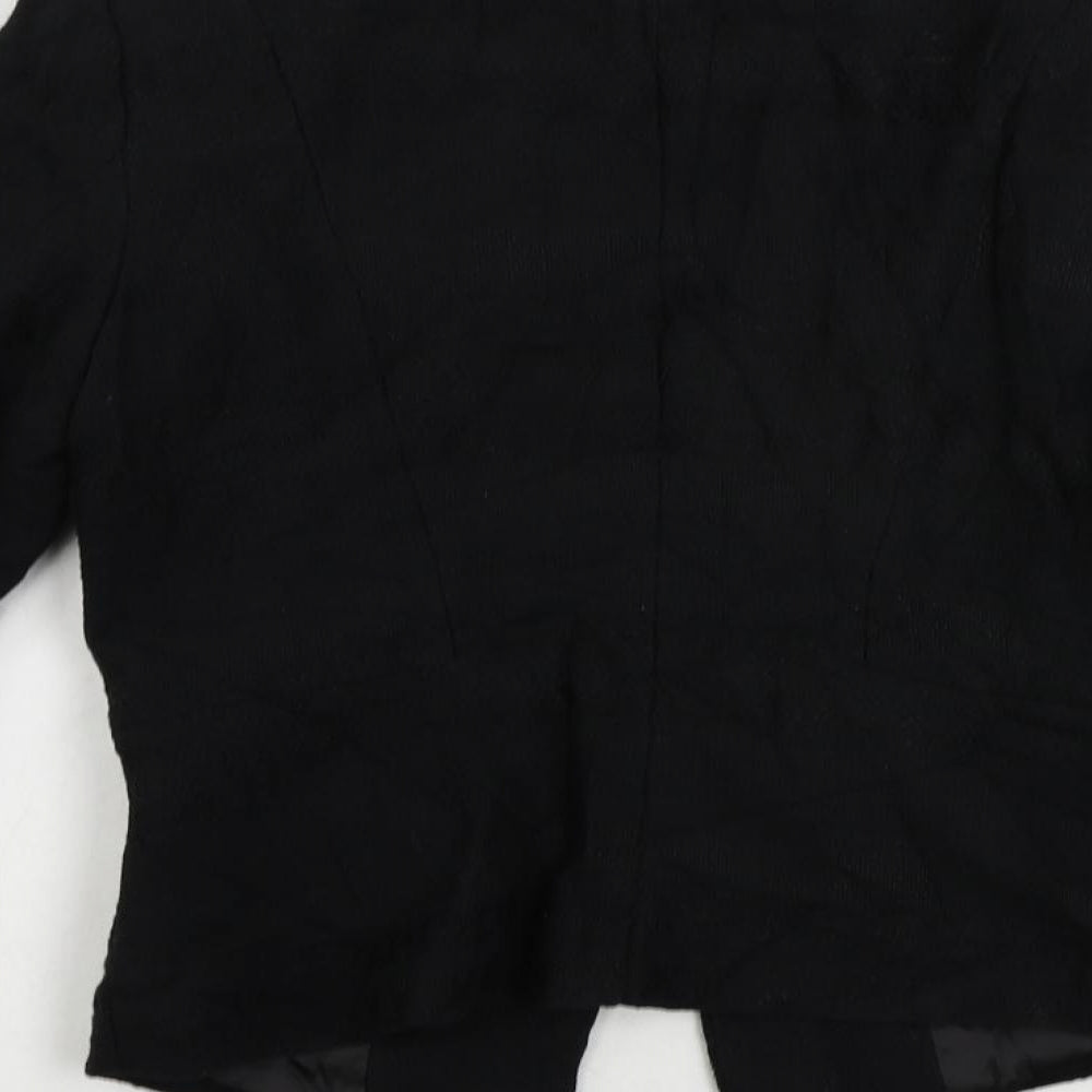 H&M Womens Black Jacket Blazer Size 8 Hook & Eye