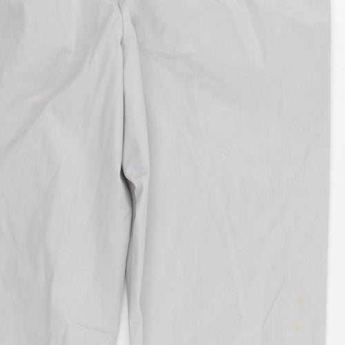 Marks and Spencer Womens Grey Cotton Chino Trousers Size 14 L28 in Regular Zip