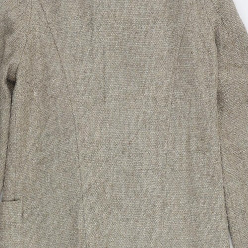 Marks and Spencer Womens Beige Biker Coat Size 14 Zip