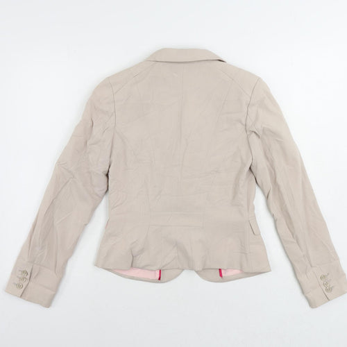 H&M Womens Beige Jacket Blazer Size 8 Button