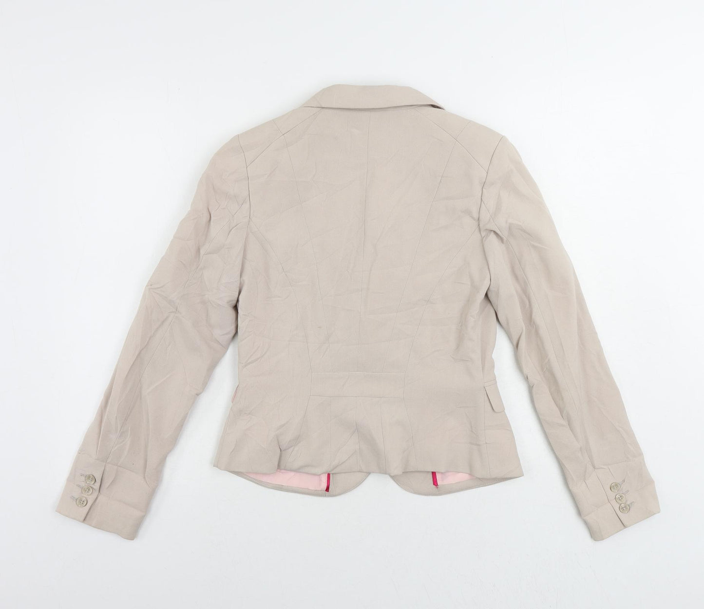 H&M Womens Beige Jacket Blazer Size 8 Button