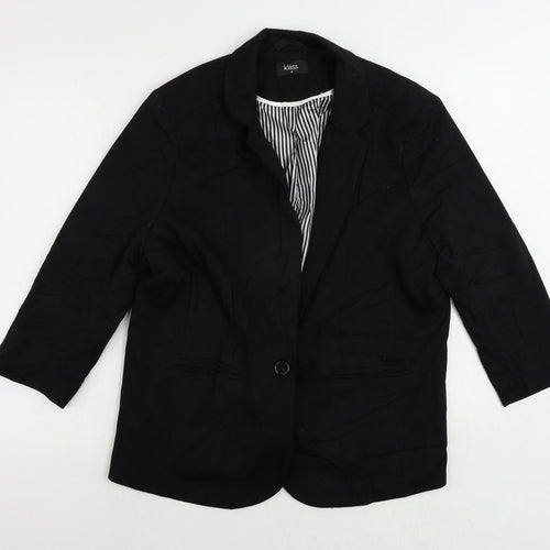 Klass Womens Black Jacket Blazer Size 16 Button