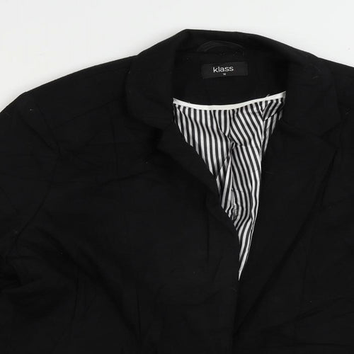 Klass Womens Black Jacket Blazer Size 16 Button