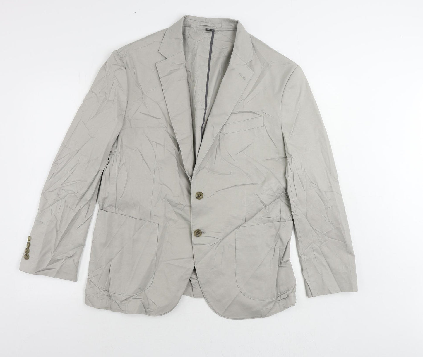 Marks and Spencer Mens Grey Cotton Jacket Blazer Size 42 Regular
