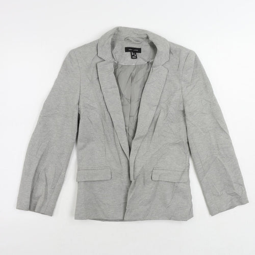 New Look Womens Grey Jacket Blazer Size 6 - Open