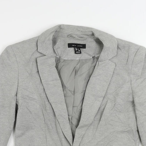 New Look Womens Grey Jacket Blazer Size 6 - Open