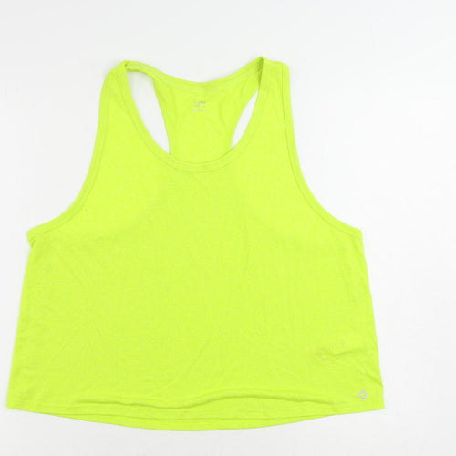 GOODMOVE Womens Green Polyester Pullover Tank Size 18 Scoop Neck Pullover - Gym Running Yoga Workout