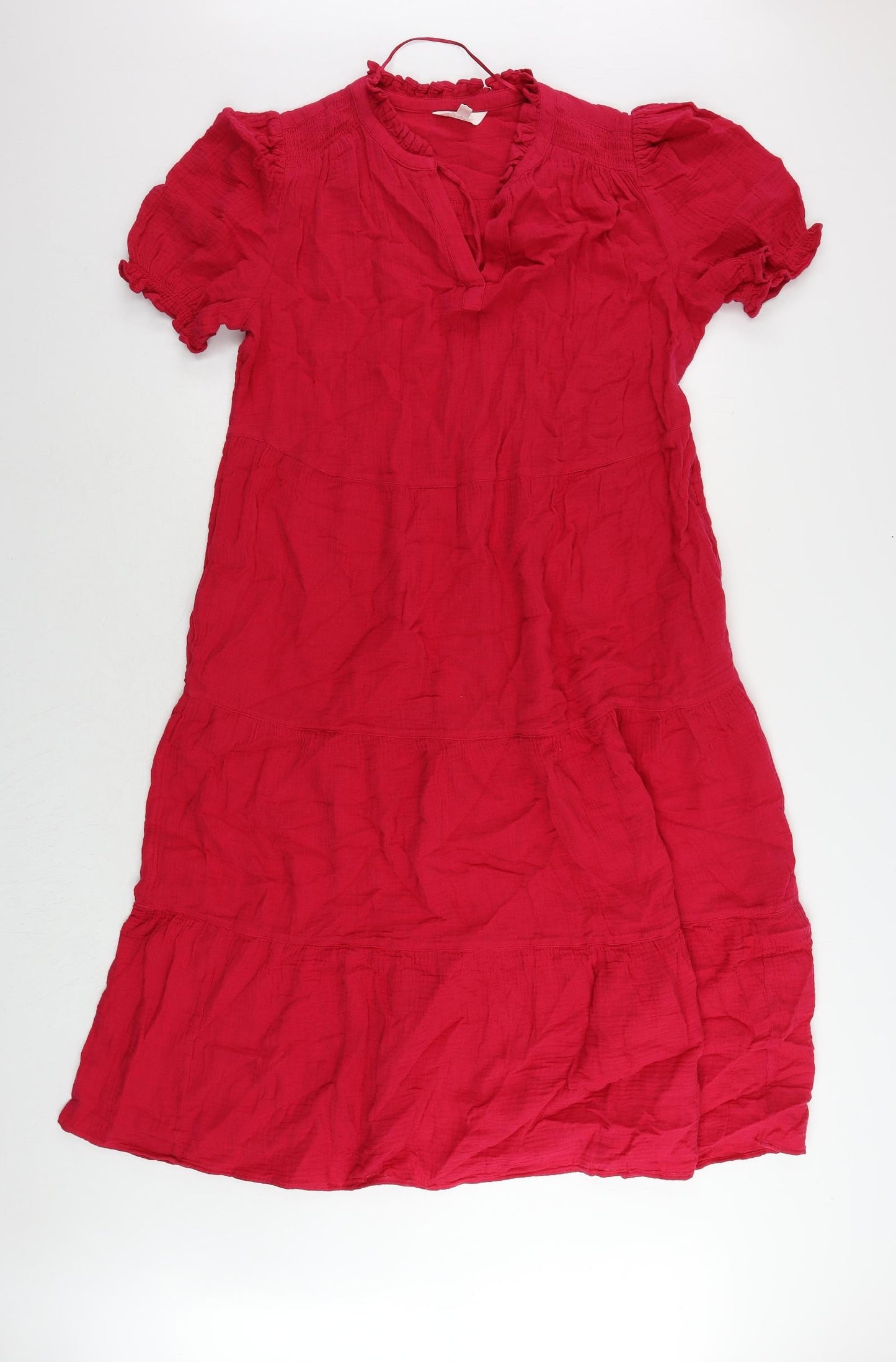 Per Una Womens Pink Cotton A-Line Size 12 V-Neck Pullover