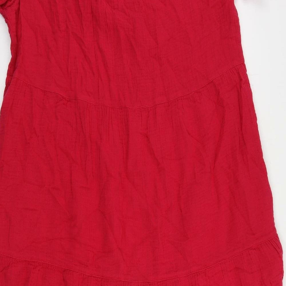 Per Una Womens Pink Cotton A-Line Size 12 V-Neck Pullover