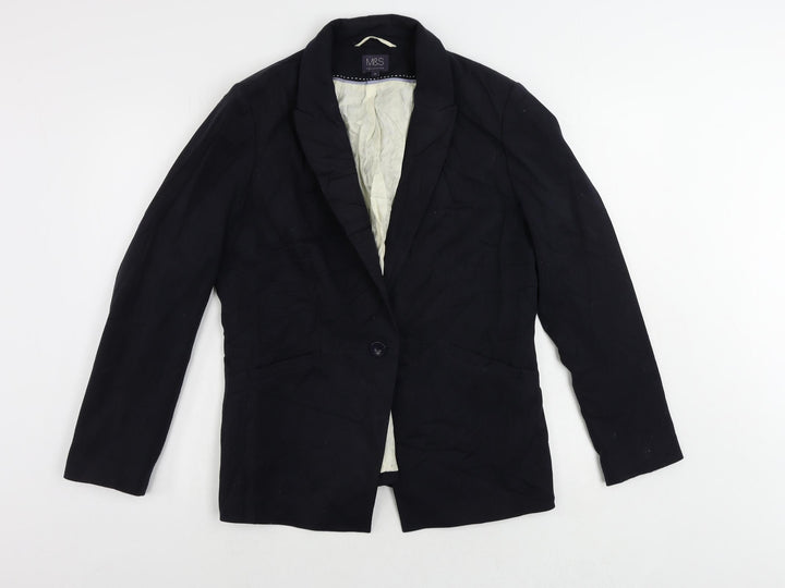 Marks and Spencer Womens Blue Jacket Blazer Size 16 Button