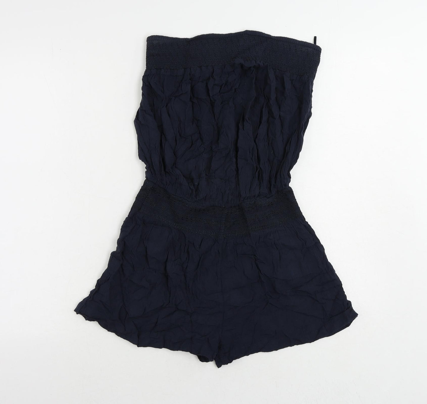 NEXT Womens Blue Viscose Playsuit One-Piece Size 10 - Elastic Waist