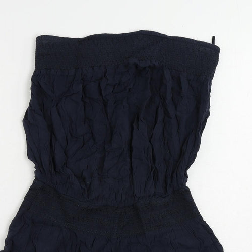 NEXT Womens Blue Viscose Playsuit One-Piece Size 10 - Elastic Waist