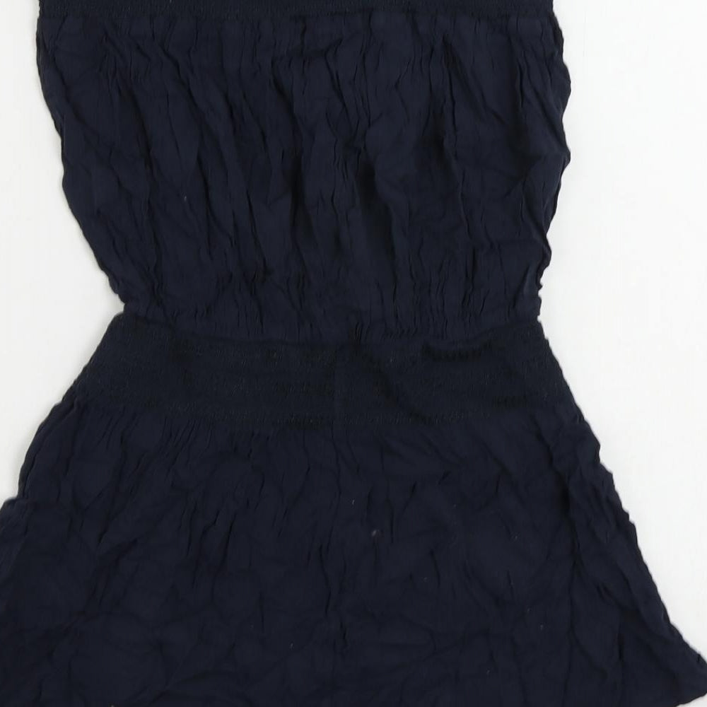 NEXT Womens Blue Viscose Playsuit One-Piece Size 10 - Elastic Waist