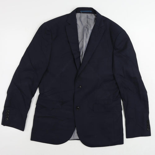 NEXT Mens Blue Polyester Jacket Suit Jacket Size 38 Regular