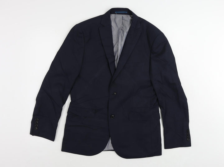 NEXT Mens Blue Polyester Jacket Suit Jacket Size 38 Regular