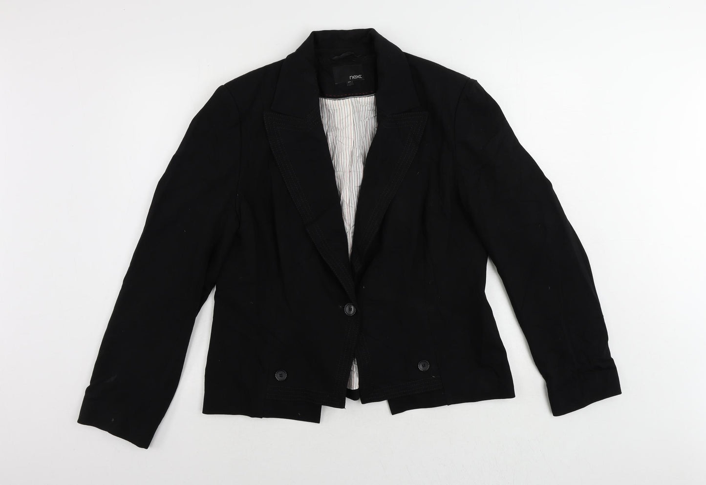 NEXT Womens Black Jacket Blazer Size 18 Button