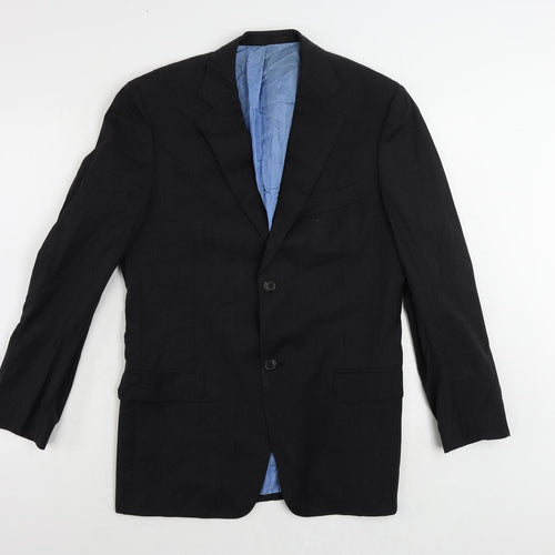 Super 110 Suit Supply Mens Black Wool Jacket Suit Jacket Size 36 Regular