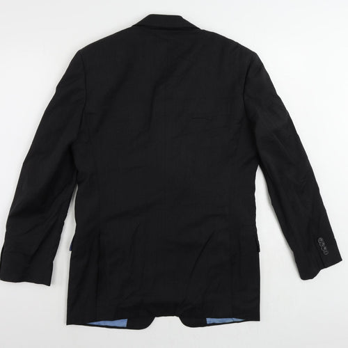 Super 110 Suit Supply Mens Black Wool Jacket Suit Jacket Size 36 Regular