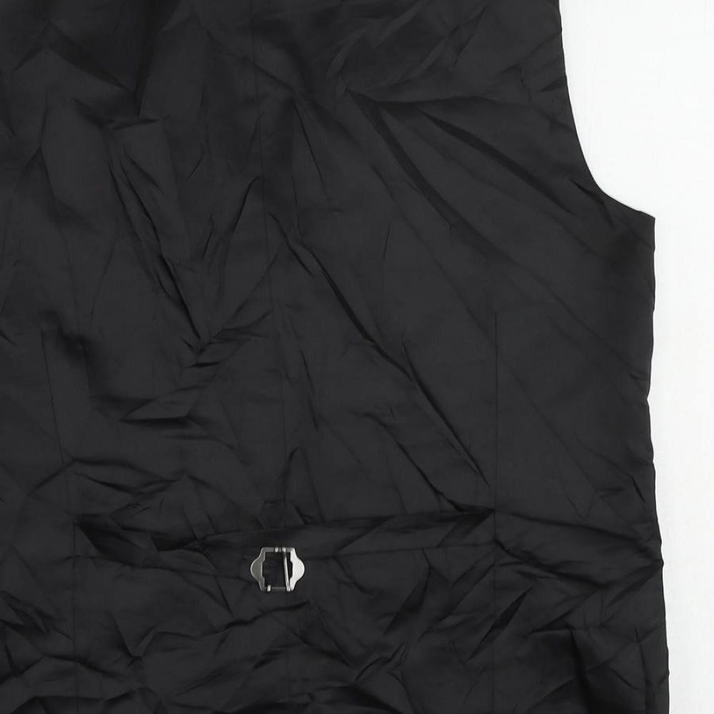 NEXT Mens Blue Plaid Polyester Jacket Suit Waistcoat Size 40 Regular