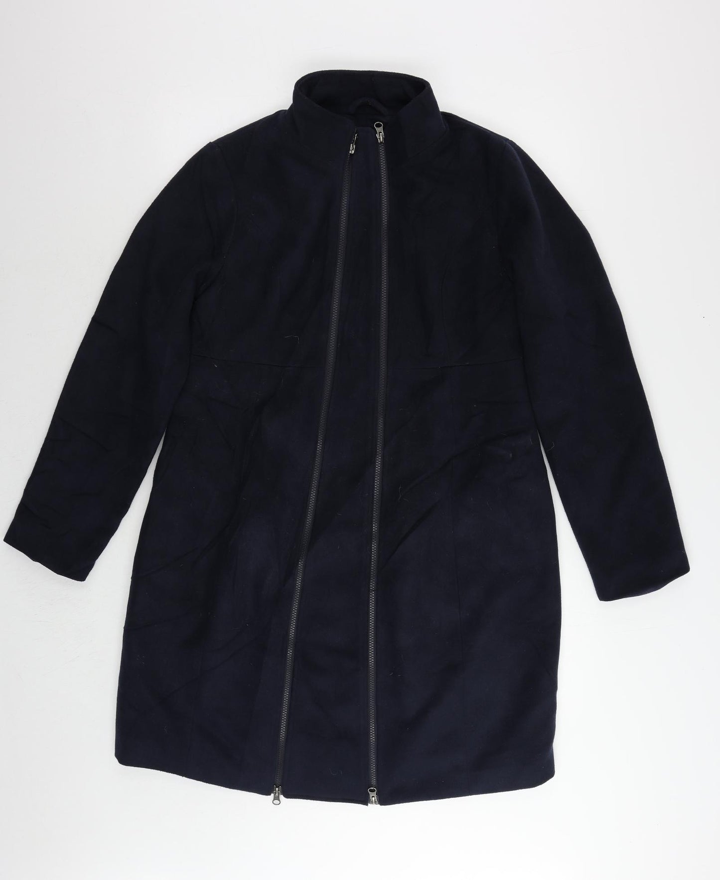 JoJo Maman Bébé Womens Blue Overcoat Coat Size 10 Zip