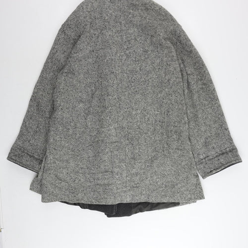 Goldix Womens Grey Overcoat Coat Size 14 Button - Vintage