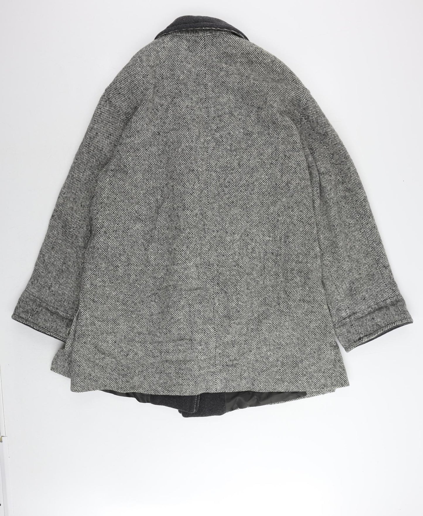 Goldix Womens Grey Overcoat Coat Size 14 Button - Vintage