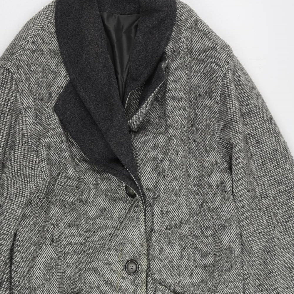 Goldix Womens Grey Overcoat Coat Size 14 Button - Vintage