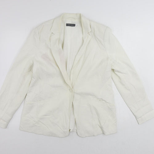 Mint Velvet Womens White Jacket Blazer Size 12 Button