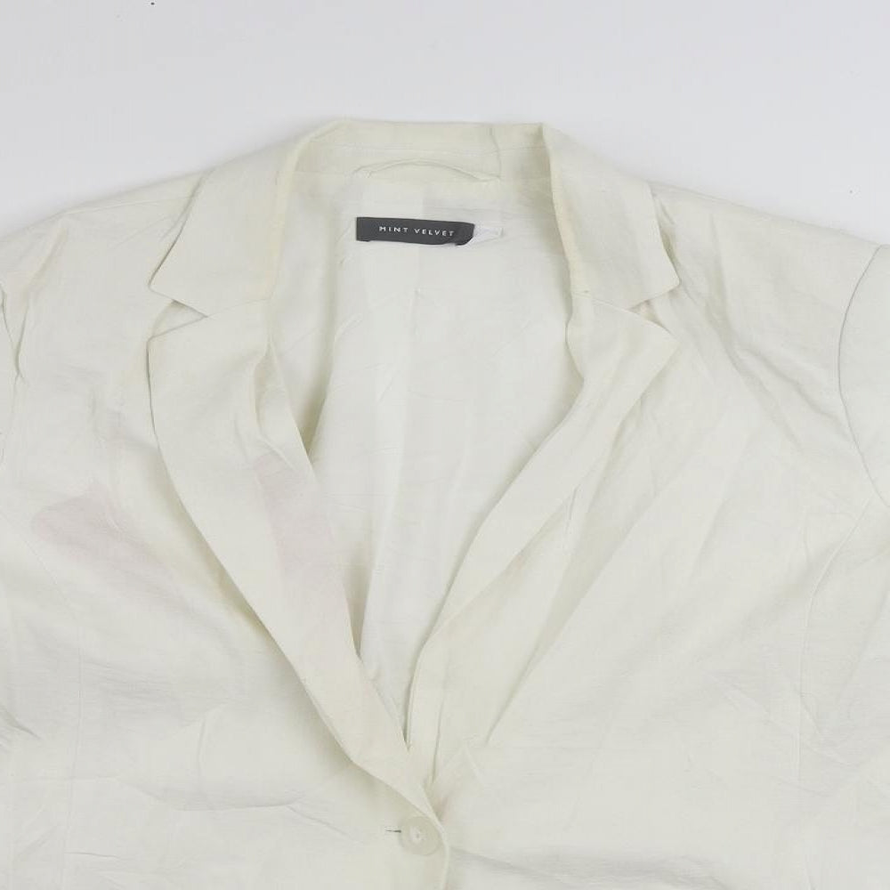 Mint Velvet Womens White Jacket Blazer Size 12 Button