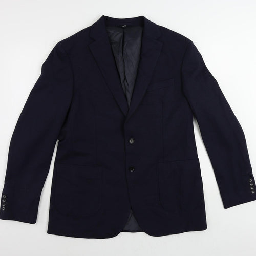 Marks and Spencer Mens Blue Polyamide Jacket Suit Jacket Size 42 Regular