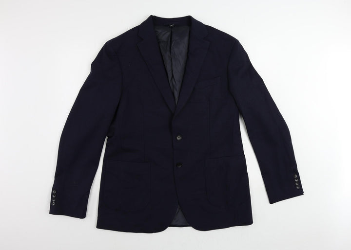 Marks and Spencer Mens Blue Polyamide Jacket Suit Jacket Size 42 Regular