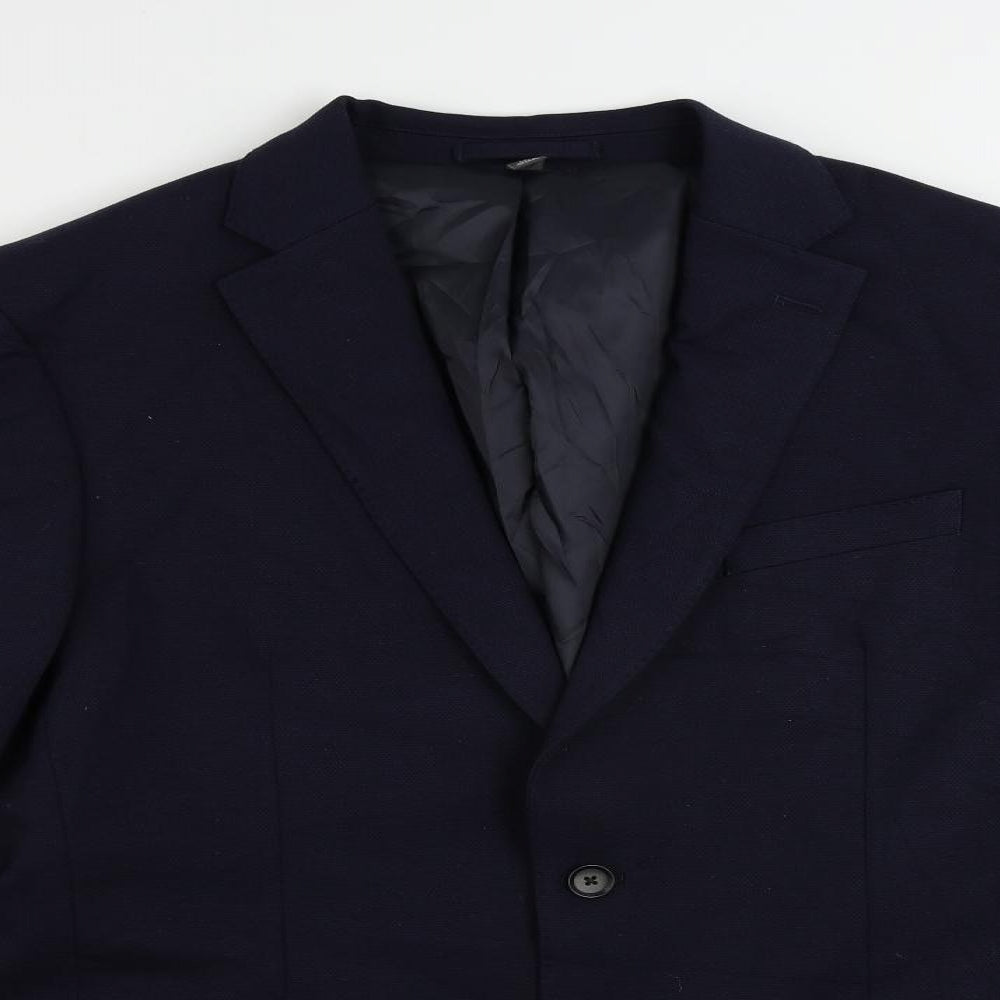Marks and Spencer Mens Blue Polyamide Jacket Suit Jacket Size 42 Regular