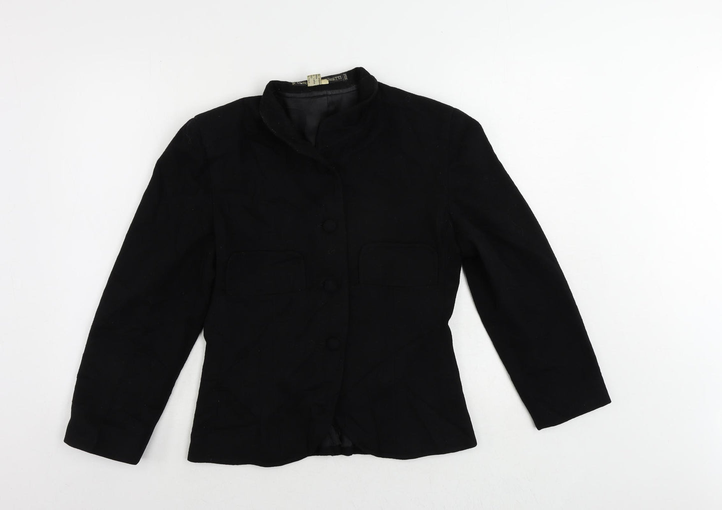 Umberto Ginocchirtti Womens Black Jacket Size 10 Button - Vintage