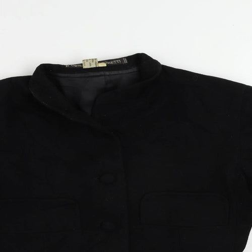 Umberto Ginocchirtti Womens Black Jacket Size 10 Button - Vintage
