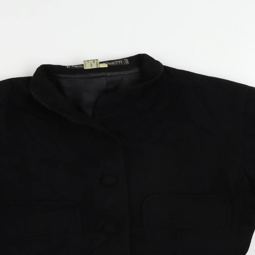 Umberto Ginocchirtti Womens Black Jacket Size 10 Button - Vintage
