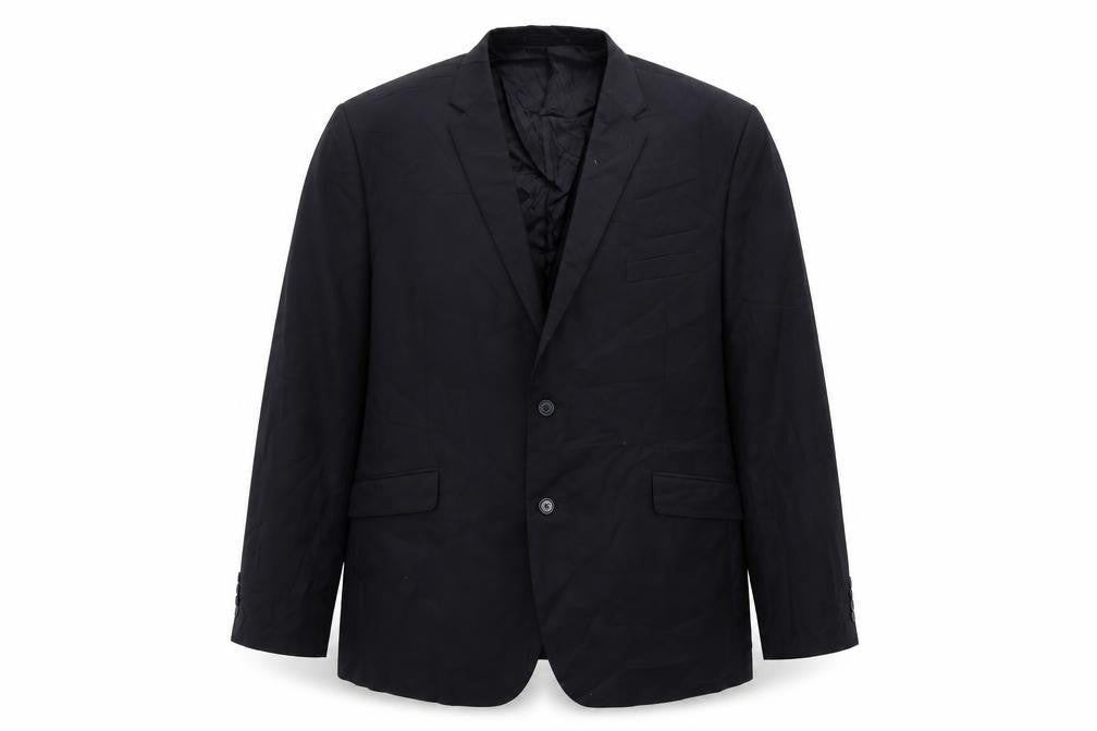 Front view of Brook Taverner men’s blue wool jacket suit jacket, size 50, regular
