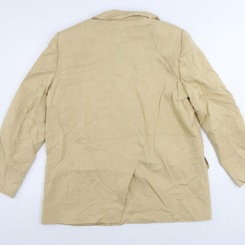 Zara Womens Beige Jacket Blazer Size XL Button