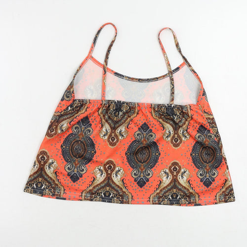 Boohoo Womens Red Paisley Polyester Camisole Tank Size 12 Scoop Neck