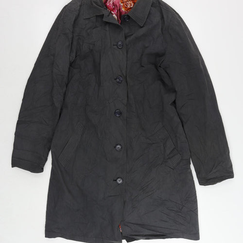 Monsoon Womens Grey Overcoat Coat Size 12 Button