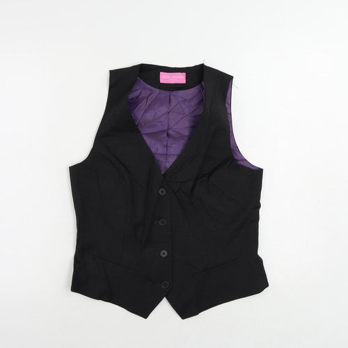 Brook Taverner Womens Black Jacket Waistcoat Size 12 Button